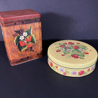 LOT 219: Vintage Tin Collection - Reisman's Thin Pretzels, Valleybrook Farms, Swiss Colony, Supreme Pure Cane Sugar Sack and More