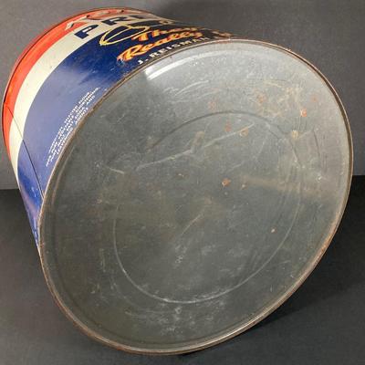 LOT 219: Vintage Tin Collection - Reisman's Thin Pretzels, Valleybrook Farms, Swiss Colony, Supreme Pure Cane Sugar Sack and More