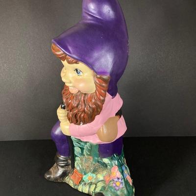 LOT 220: Pair of Large Hand Painted Ceramic Garden Knomes