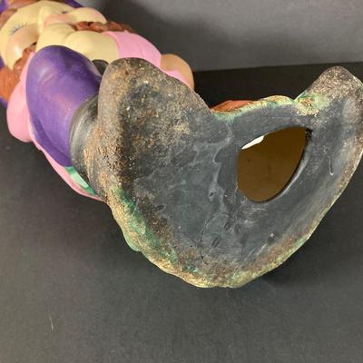 LOT 220: Pair of Large Hand Painted Ceramic Garden Knomes