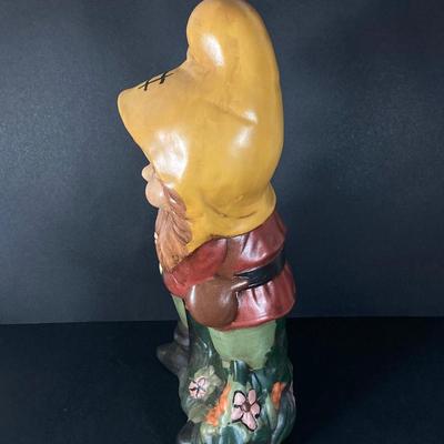 LOT 220: Pair of Large Hand Painted Ceramic Garden Knomes