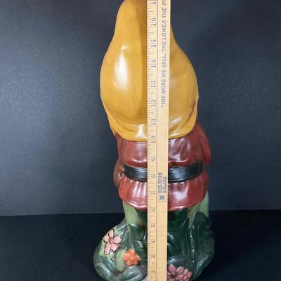 LOT 220: Pair of Large Hand Painted Ceramic Garden Knomes