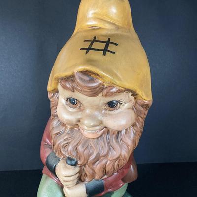 LOT 220: Pair of Large Hand Painted Ceramic Garden Knomes