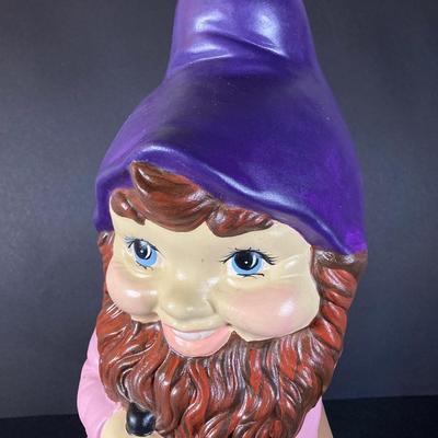 LOT 220: Pair of Large Hand Painted Ceramic Garden Knomes