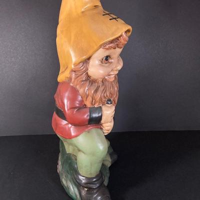 LOT 220: Pair of Large Hand Painted Ceramic Garden Knomes