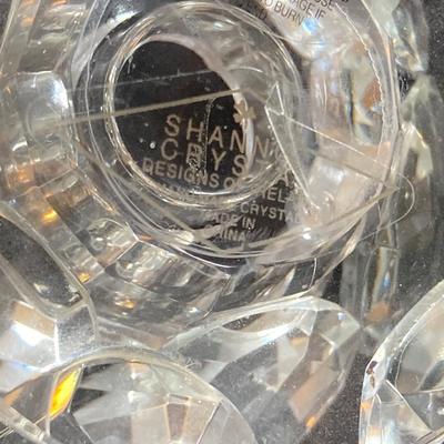 LOT 221: Three Shannon Crystal Candle Holders with Mirror Base