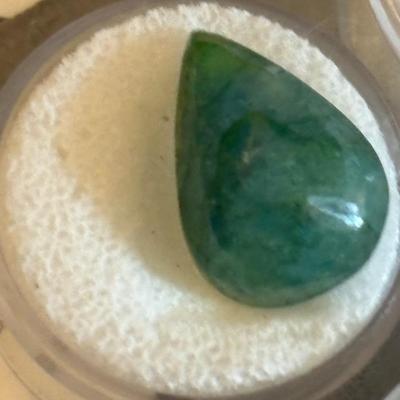 Emerald faceted cabochon