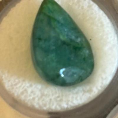 Emerald faceted cabochon