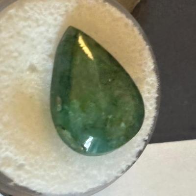 Emerald faceted cabochon