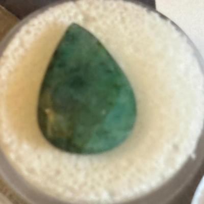 Emerald faceted cabochon