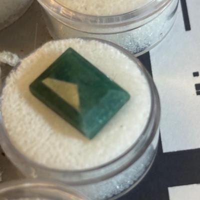 Emerald faceted cabochon
