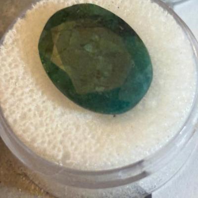 Emerald faceted cabochon