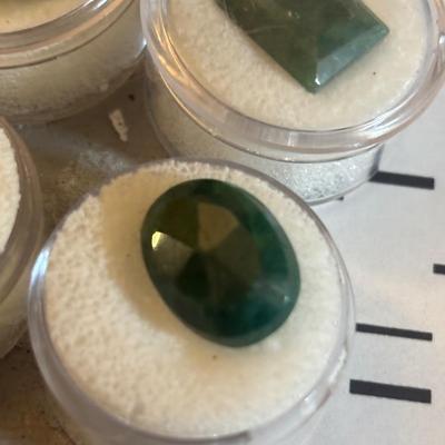Emerald faceted cabochon