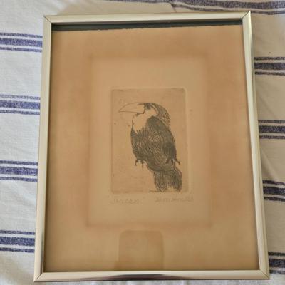 LOT 3X: Framed Wall Art - "Toucan" By Kim Smith, D. Bucher Original, Signed and Numbered Bartlett Artwork, and "First Day...