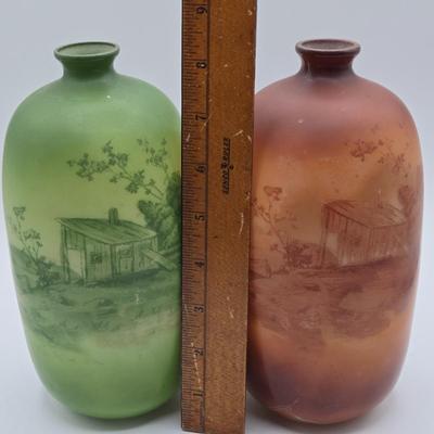 LOT 7X: Antique Milk Glass Battleship , Vintage Sailing Ship Cast Iron Bookend, and Two Vases