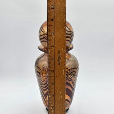 LOT 9X: Signed Nancy Freeman Art Glass Vase