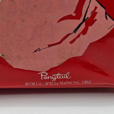 LOT 10X: 1962 Barbie Case, 1958 Blonde Ponytail Barbie ( MCMLVIII ) , 1958 Brunette Bubble Hairstyle Barbie ( MCMLVIII) , Clothing,...