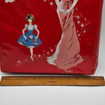 LOT 10X: 1962 Barbie Case, 1958 Blonde Ponytail Barbie ( MCMLVIII ) , 1958 Brunette Bubble Hairstyle Barbie ( MCMLVIII) , Clothing,...