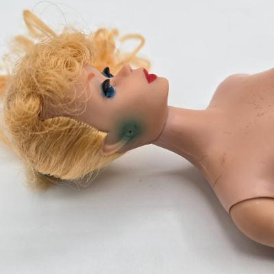 LOT 10X: 1962 Barbie Case, 1958 Blonde Ponytail Barbie ( MCMLVIII ) , 1958 Brunette Bubble Hairstyle Barbie ( MCMLVIII) , Clothing,...