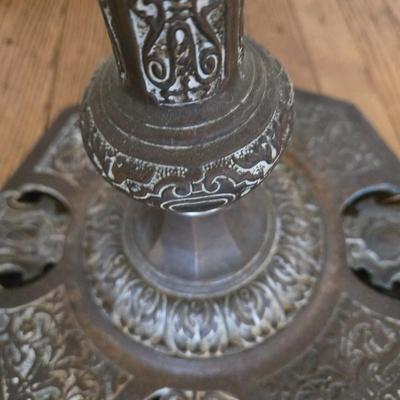 LOT 19L: Vintage Metal Floor Lamp, Was Tested and Works as Intended : Ornate Molded Metal Details