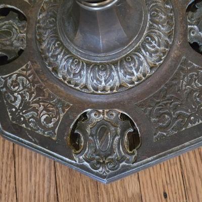 LOT 19L: Vintage Metal Floor Lamp, Was Tested and Works as Intended : Ornate Molded Metal Details