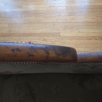 LOT 27L: Antique Couch With Ornate Carved Wood Trim