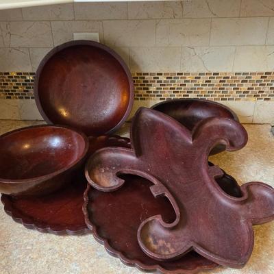 LOT 27K: Wooden Serving Platters and Bowls