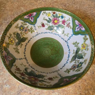 LOT 31K: Russian Khokhloma Lacquer Box, Japanese Handpainted Bowl, 2 Russian Lacquer Wooden Bowls, 2 Stone Carved Elephants , and Serving...