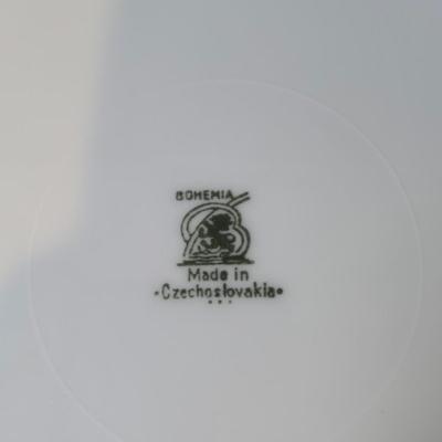 LOT 33K: Czechoslovakia Gilded Floral Rose Dinner Plates