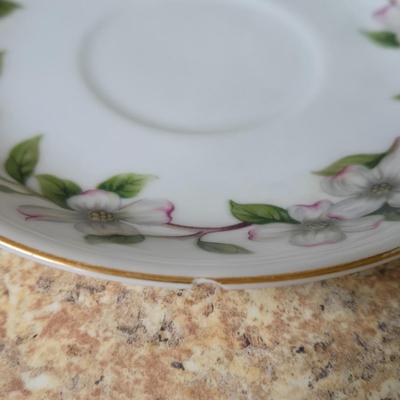 LOT 35K: Wentworth " Dogwood" Gold Rimmed China Set