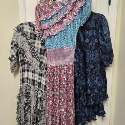 LOT 37X: 1980s Vintage Dresses and Skirt Sets by Diane Freis.