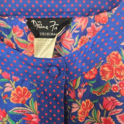 LOT 39X: 1980s Original Vintage Diane Freis Dresses, Skirt Set, and Blouses