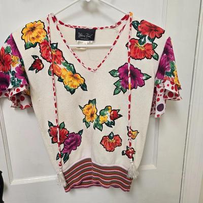 LOT 39X: 1980s Original Vintage Diane Freis Dresses, Skirt Set, and Blouses