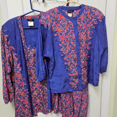 LOT 39X: 1980s Original Vintage Diane Freis Dresses, Skirt Set, and Blouses