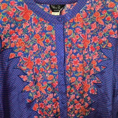 LOT 39X: 1980s Original Vintage Diane Freis Dresses, Skirt Set, and Blouses