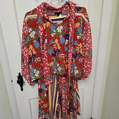 LOT 39X: 1980s Original Vintage Diane Freis Dresses, Skirt Set, and Blouses