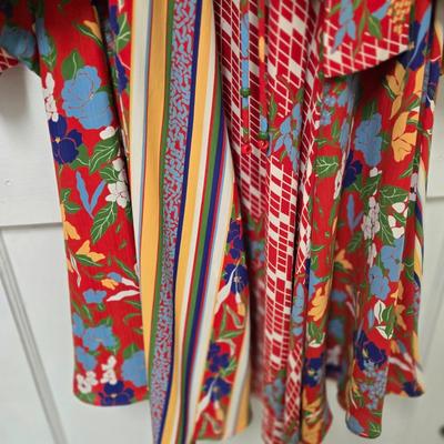 LOT 39X: 1980s Original Vintage Diane Freis Dresses, Skirt Set, and Blouses