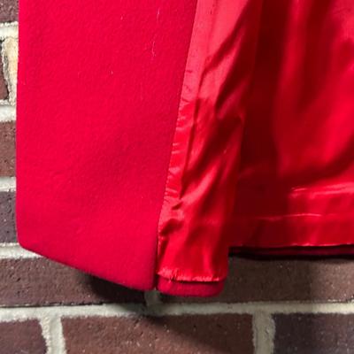 LOT 80Y: Vintage Christian Dior Red Double Breasted Coat