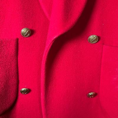 LOT 80Y: Vintage Christian Dior Red Double Breasted Coat