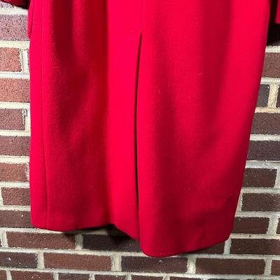 LOT 80Y: Vintage Christian Dior Red Double Breasted Coat