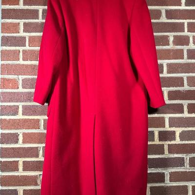 LOT 80Y: Vintage Christian Dior Red Double Breasted Coat