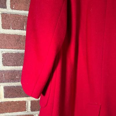 LOT 80Y: Vintage Christian Dior Red Double Breasted Coat