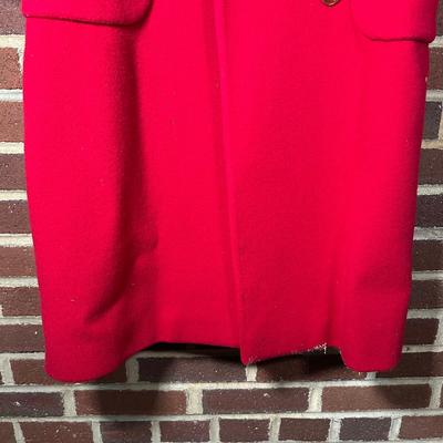 LOT 80Y: Vintage Christian Dior Red Double Breasted Coat