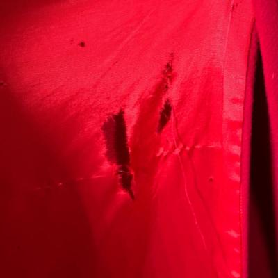 LOT 80Y: Vintage Christian Dior Red Double Breasted Coat