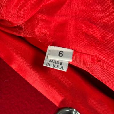 LOT 80Y: Vintage Christian Dior Red Double Breasted Coat