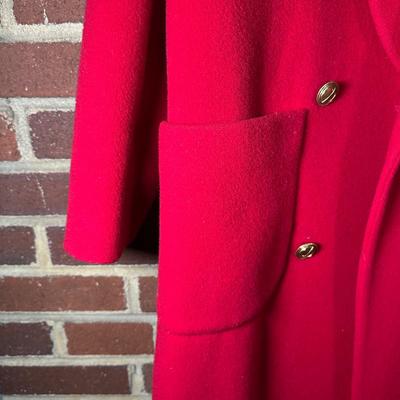 LOT 80Y: Vintage Christian Dior Red Double Breasted Coat