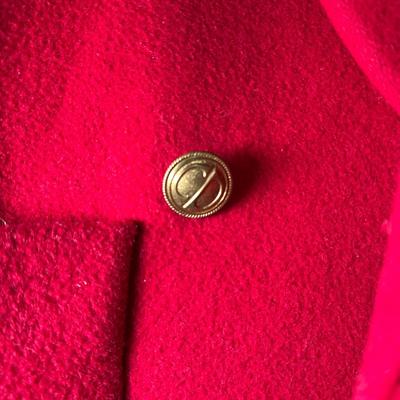 LOT 80Y: Vintage Christian Dior Red Double Breasted Coat