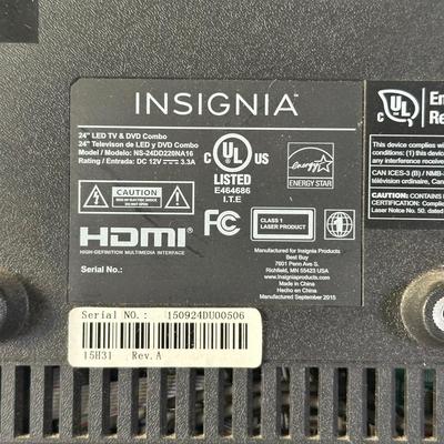 LOT 84L: Insignia 24” TV & DVD Player Combo