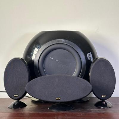 LOT 87L: KEF HTS3001SE Black Satellite Speakers surround sound