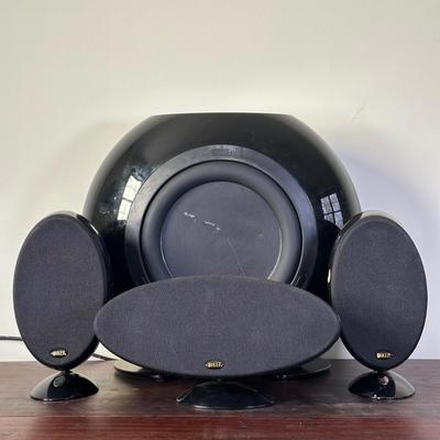 LOT 87L: KEF HTS3001SE Black Satellite Speakers surround sound